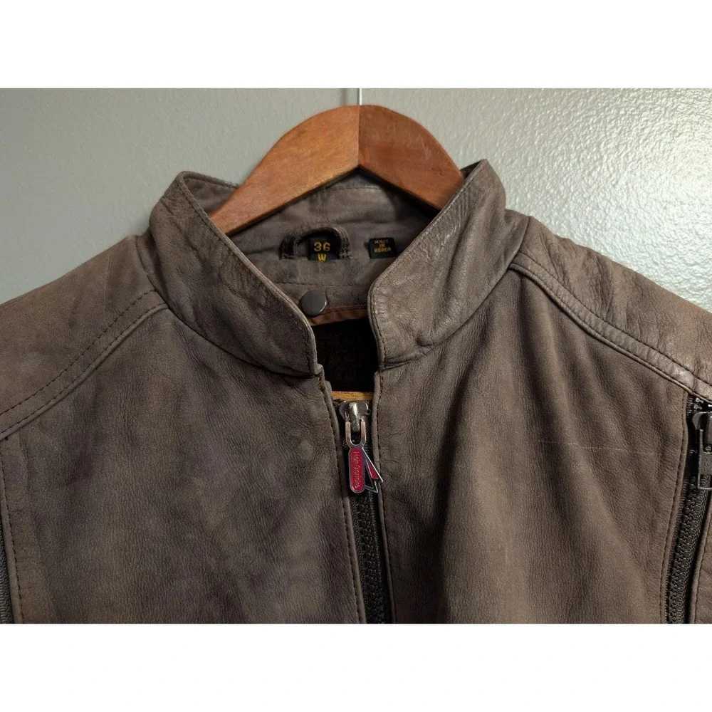 Vintage Hein Gericke Leather Jacket Cafe Racer Bomber Coat Mens Size US S EUR 36